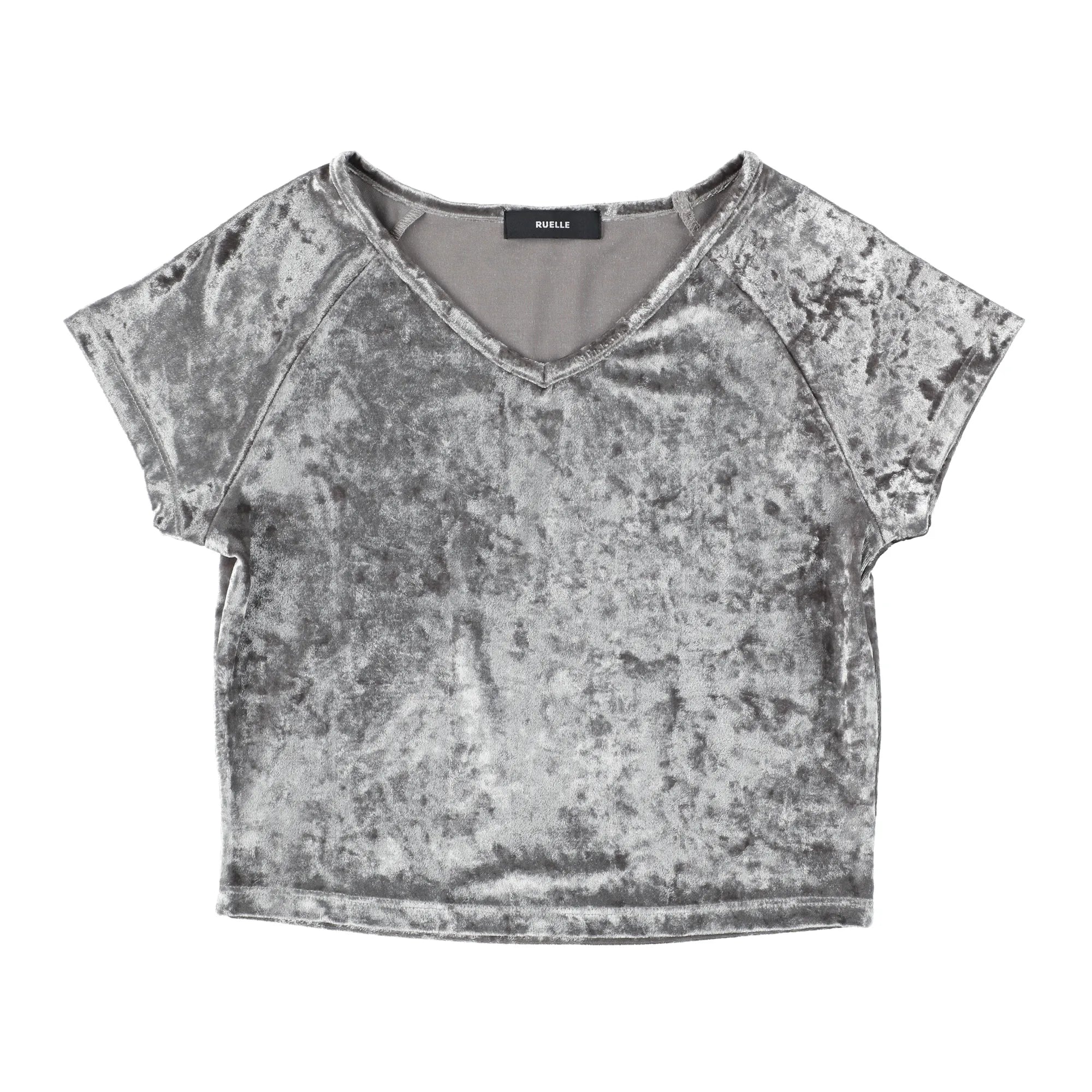 Velour Cropped T-Shirt – RUELLE