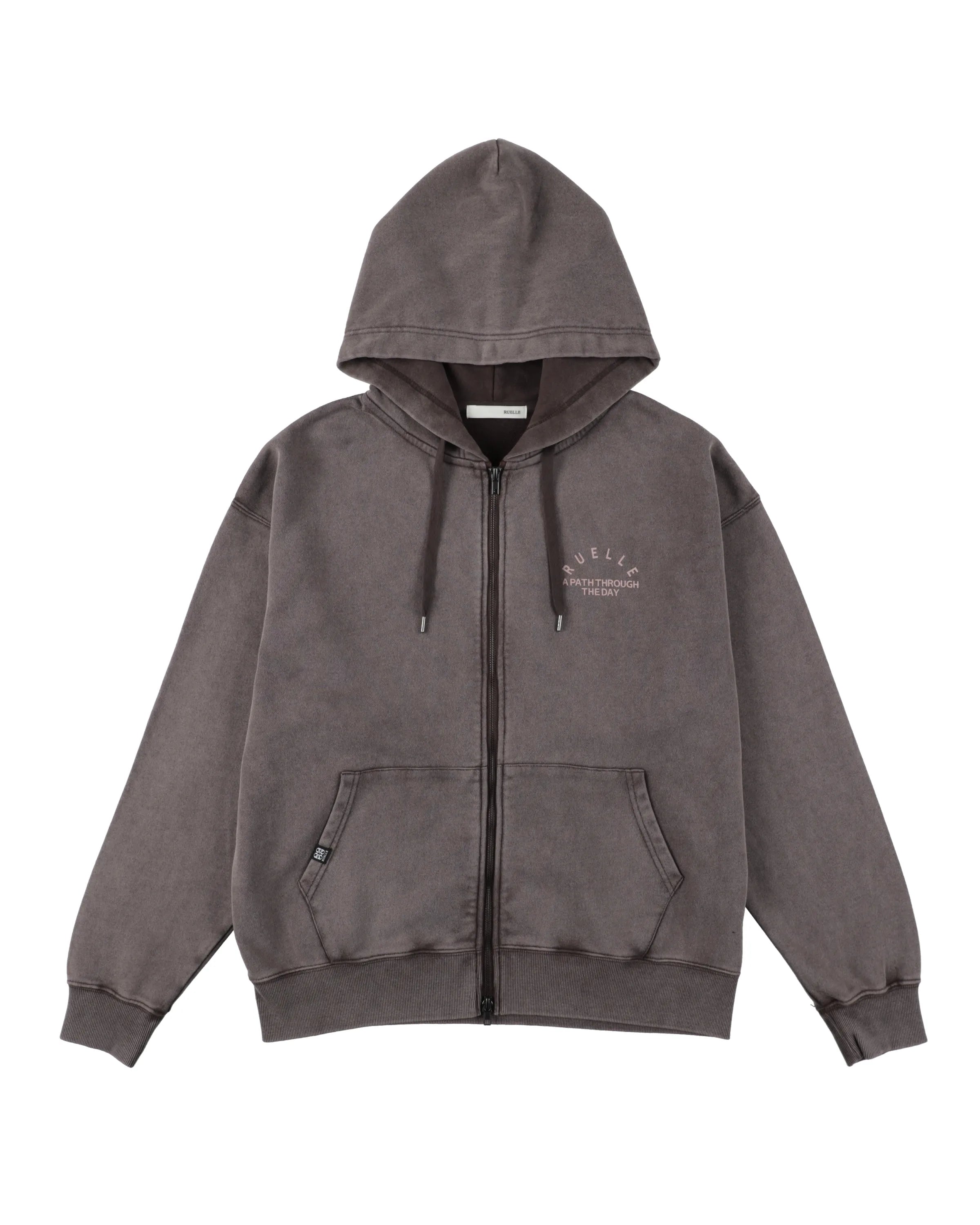Hazed Pigment Zip-Up Hoodie-4
