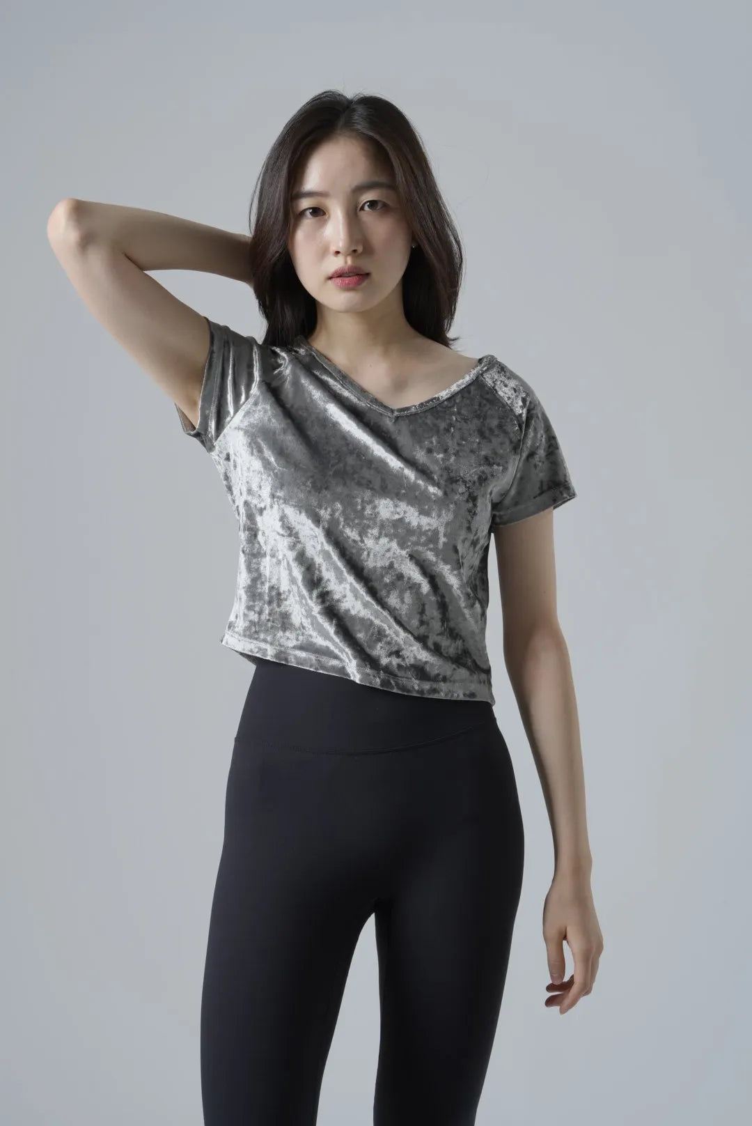 Velour Cropped  T-Shirt-4