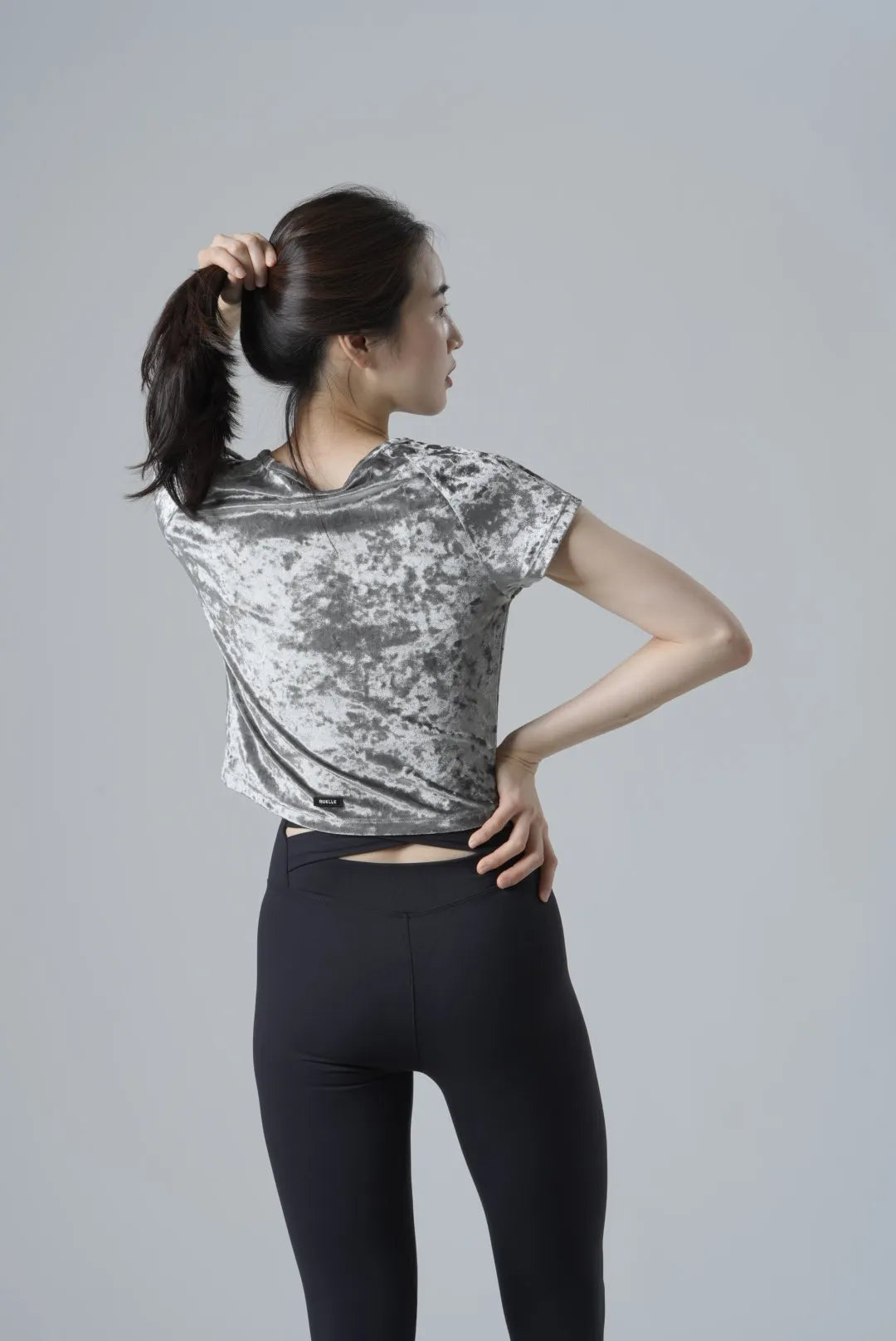 Velour Cropped  T-Shirt-5