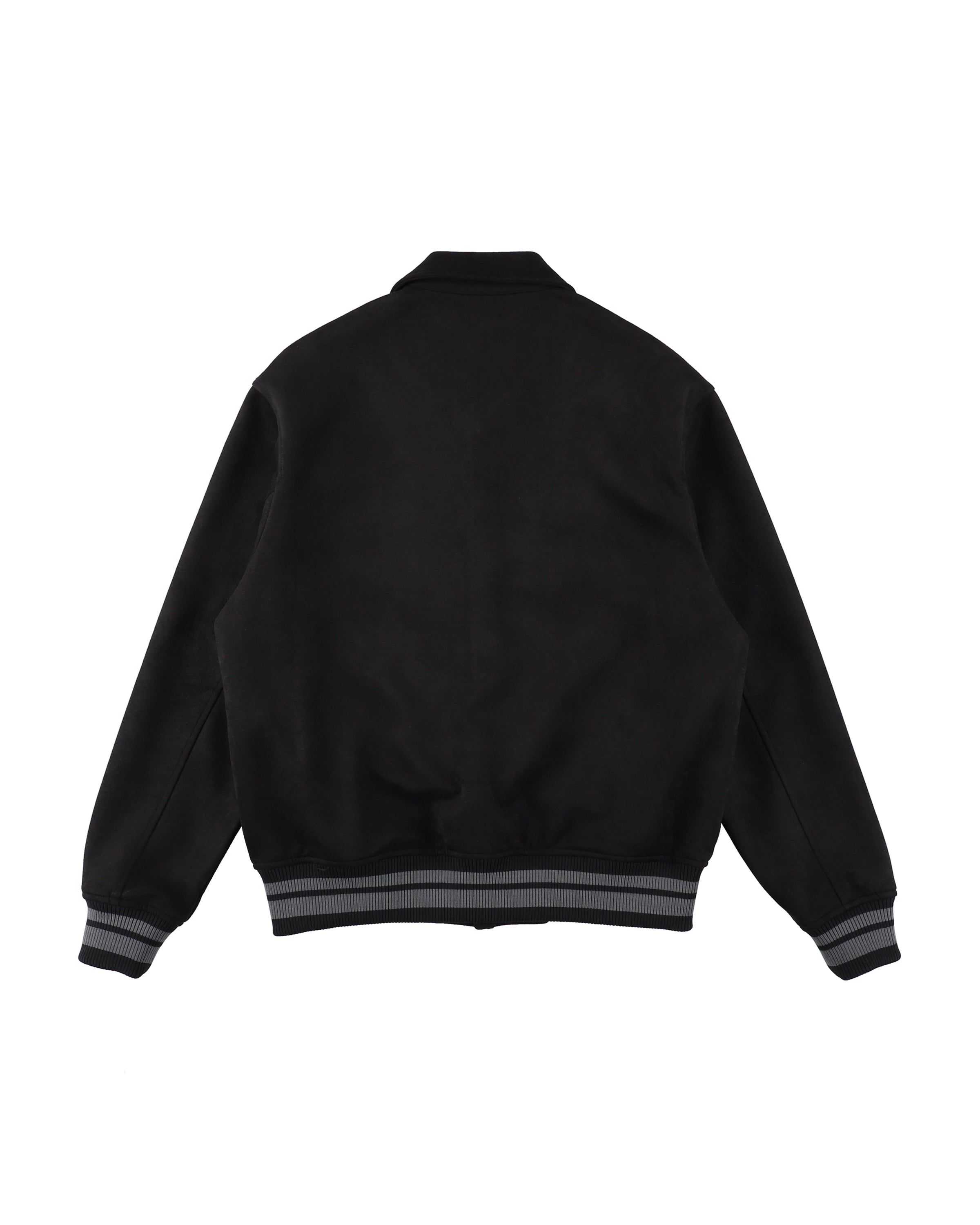 Faux Suede R Patch Bomber Jacket-2