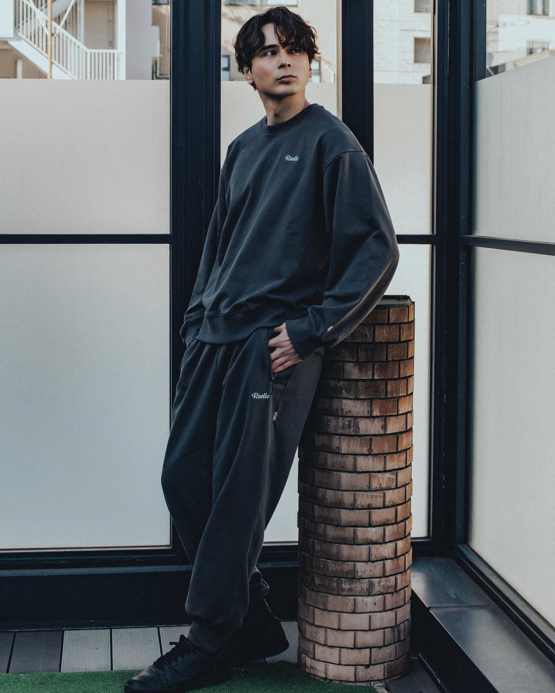 Ribbed Hem Relaxed Sweatpants