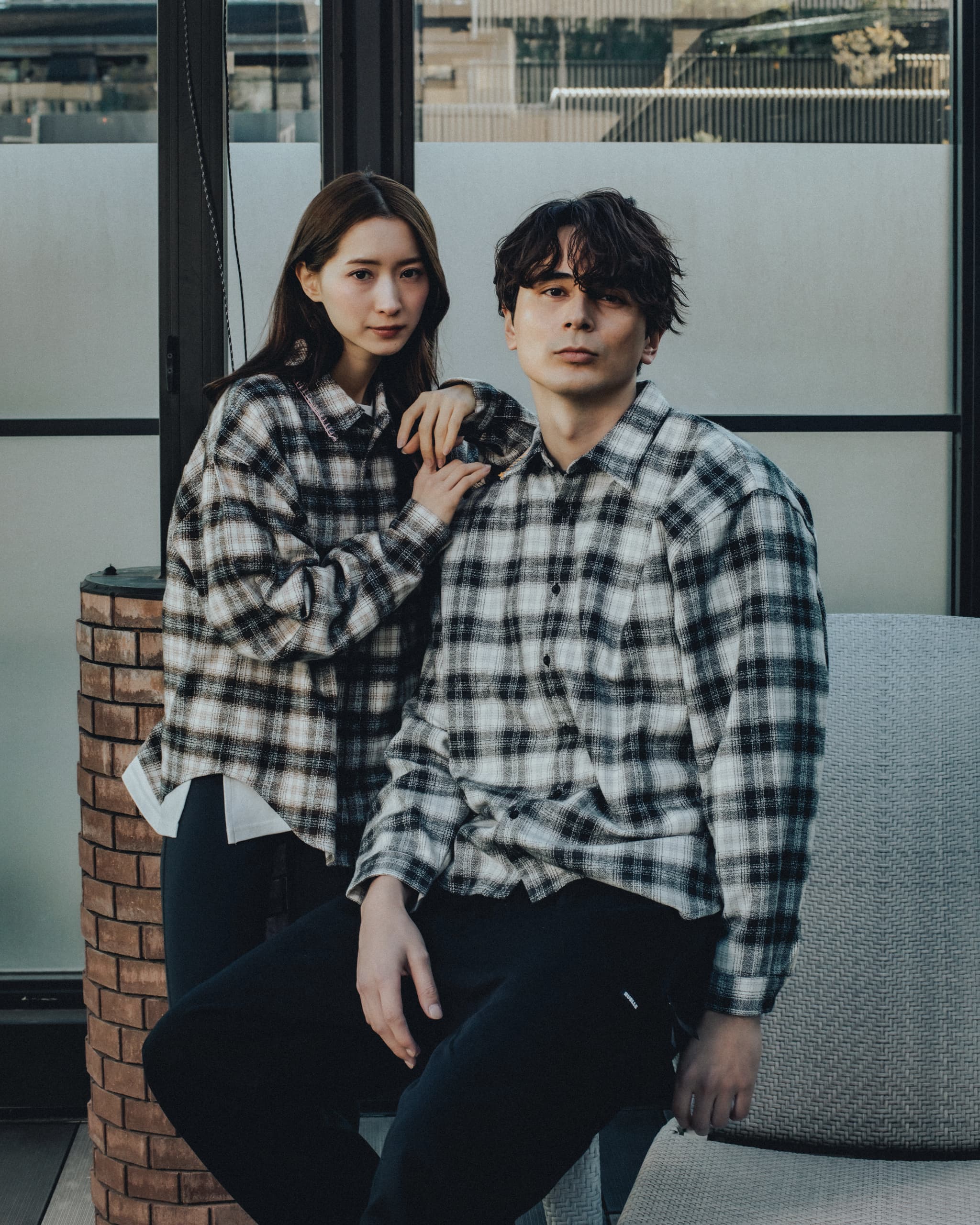 Stitched check shirt
