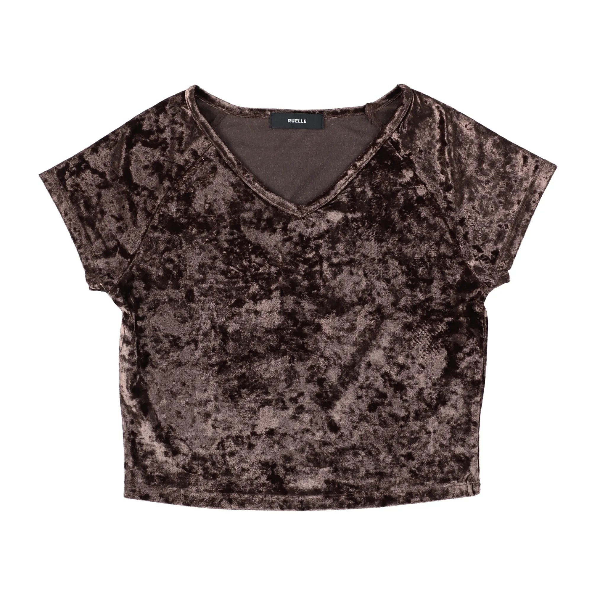 Velour Cropped T-Shirt – RUELLE Velour Cropped T-Shirt – RUELLE