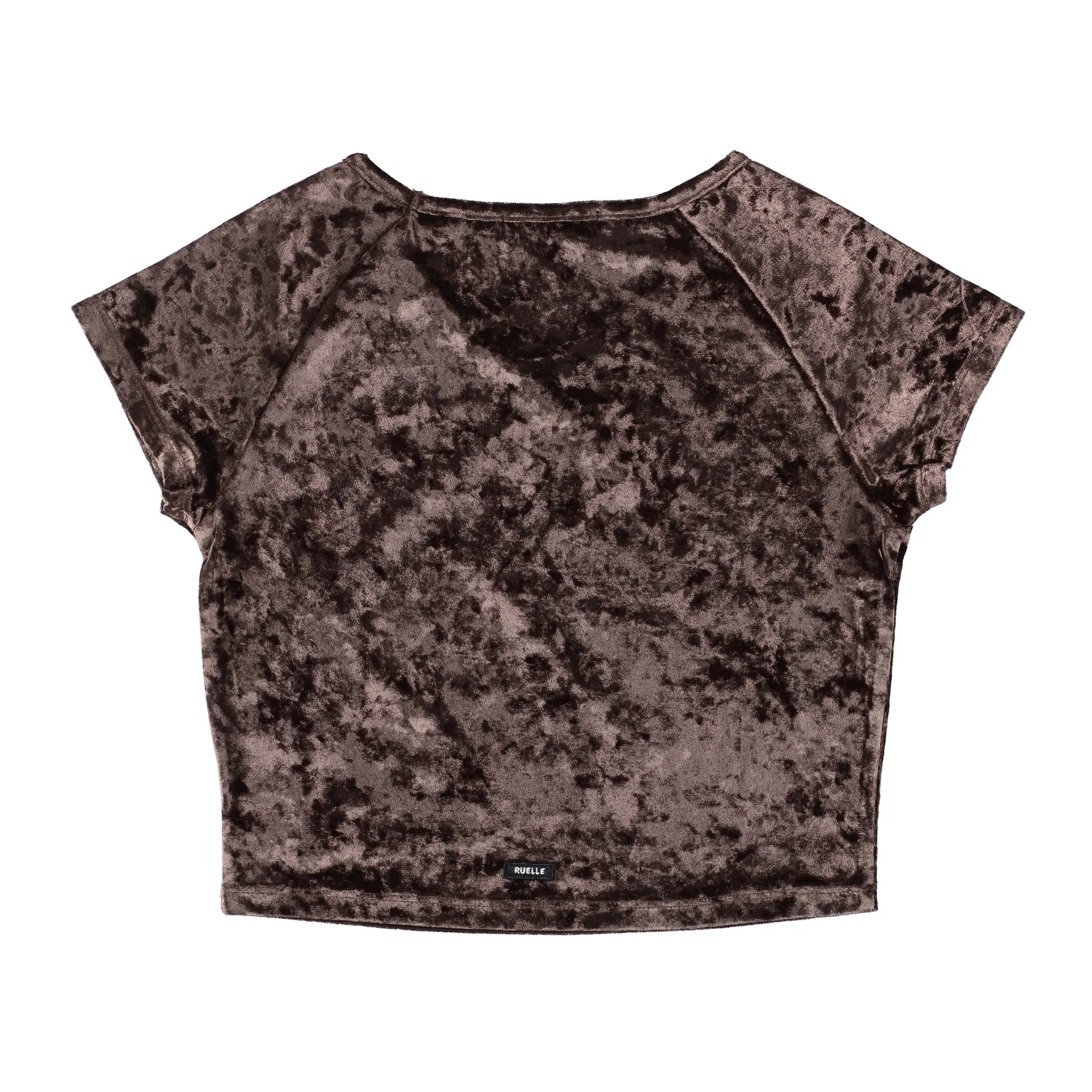Velour Cropped T-Shirt – RUELLE Velour Cropped T-Shirt – RUELLE