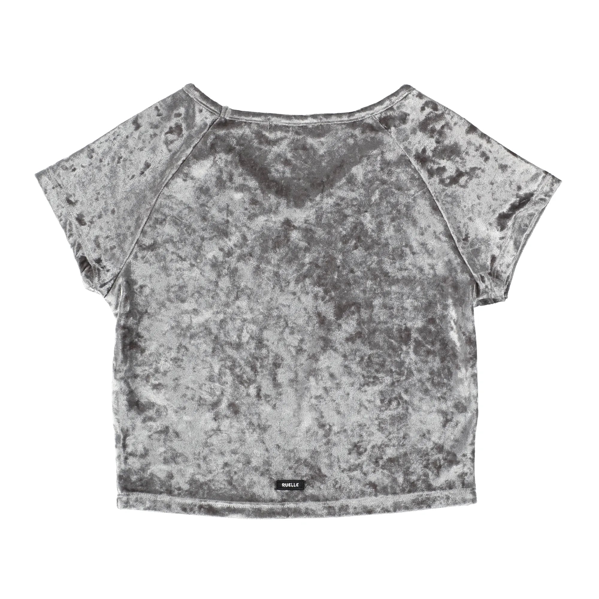 Velour Cropped T-Shirt – RUELLE Velour Cropped T-Shirt – RUELLE